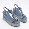 Trendin Mode Women's Velvet High Wedge Sandals 10cm Heel