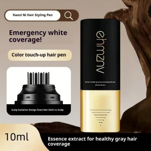 2 In 1 Plant Hair Dye Stick With Comb Black Brown Long Lasting Temporary Hair Coloring Covered White Hairs Hairline Pen Washable