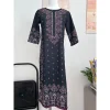 Muslim Dress Kurt Women's Fashionable Elegant Straight Tube National Style Pattern Noble Skirt Slit Hem Abito Donna Musulmana