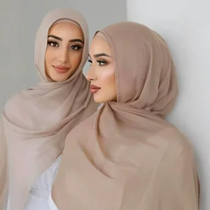70*180CM Modal Hijab Modal Double Needle Wide Band Hijab Scarf, Soft Muslim Head Wrap Shawl for Women -Breathable Stretchy Cover