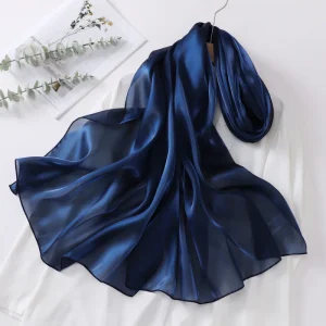 Elegant Women's Chiffon Scarf-Luxury Sheer Voile Shawl,Shiny Organza Headscarf, Fashion Long Scarf for Women, High-End Head Wrap