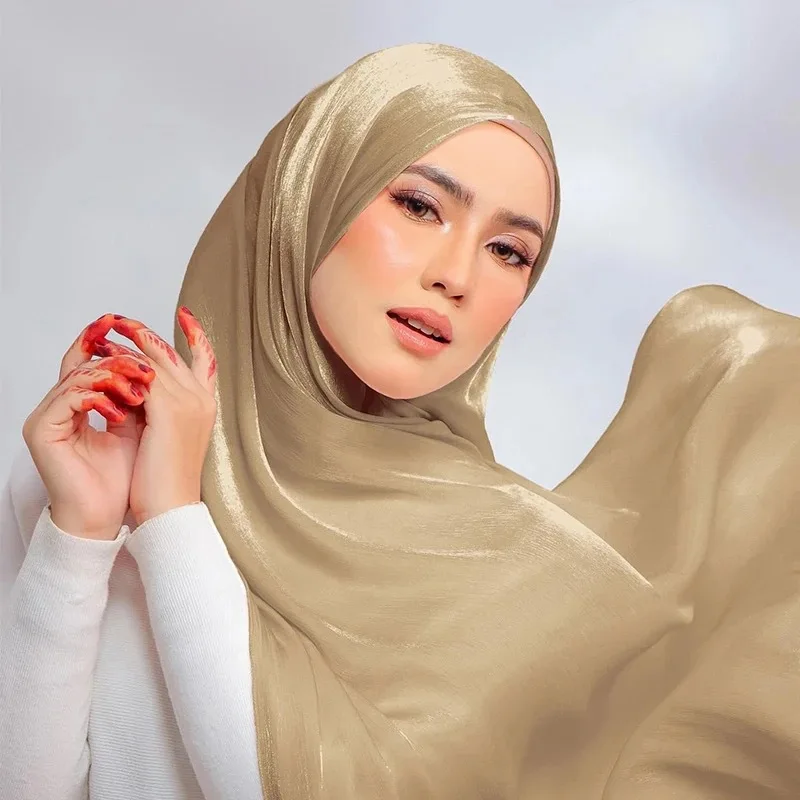 70*180cm Sunny 2025 Sea Island Silk Chiffon Scarf, Lightweight & Breathable, Bulk Wholesale for Middle East