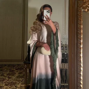 Tassel Gradient Dubai Abaya Luxury Muslim Women Dress Caftan Marocain Femme Musulmane Djellaba Eid Ramadan Robe Kaftan Abayas