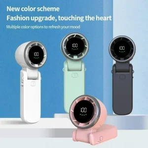 Handheld Small Fan, High-speed Turbo, USB Digital Display, Portable, Silent, Office Desktop Fan, Essential for Outdoor Summer