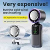 2025 New Ice Pack High-Speed Handheld Eletirc Fan 100 Speed Adjustable Folding Mini Fan Portable Outdoor Hanging Neck Small Fan