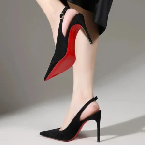 Women Heeled sandals Red Shiny Bottoms Naked color luxury Brand Hollow 2025 Elegant High Heels Sexy Slingbacks Ladies Shoes Wome