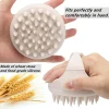 Hair Scalp Massager Shampoo Brush Hair Scrubber Washing Brush Silicone Scalp Exfoliator for Dandruff Removal- Beige